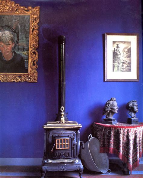 Sapphire blue room in a French Country home | Blue painted walls, Blue ...