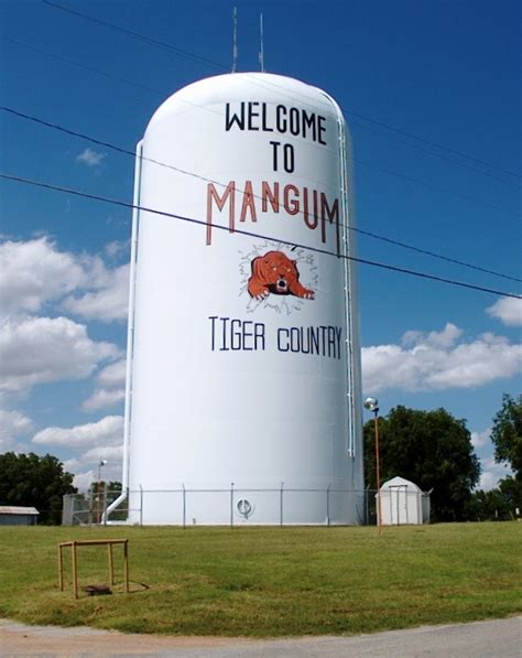 Mangum Oklahoma city of the Mangum Tigers | Water tower, Mangum, Tower