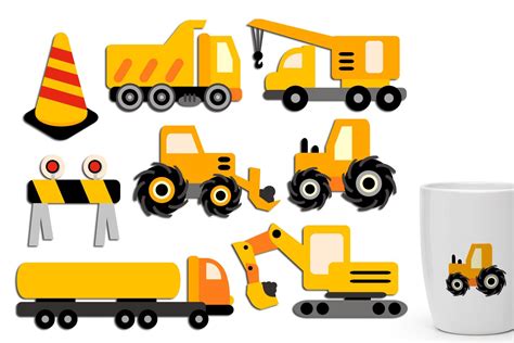 Construction Trucks Graphic by Revidevi · Creative Fabrica | Clip art, Under construction theme ...