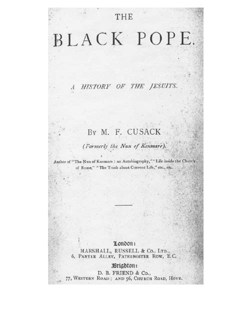 18790257 the Black Pope a History of the Jesuits by MF Cusack | Society ...