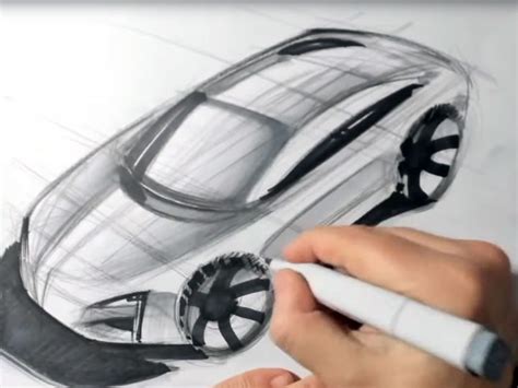 3/4 Front Perspective Car Drawing Tutorial - Car Body Design