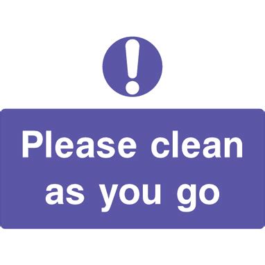 Clean As You Go Sign Catering Signs | Food safety and sanitation, Food safety posters, Cleaning