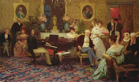 Chopin Playing The Piano In Prince Radziwills Salon – Poster - Canvas ...