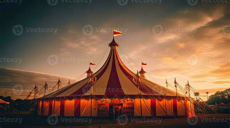 Circus tent, carnival tent at the amusement park. Generative Ai ...