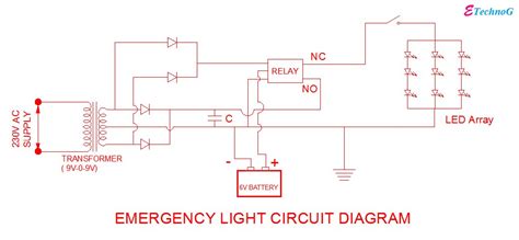 Simple Emergency Light Circuit Diagram