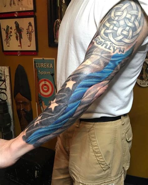 Top 75+ thin blue line flag tattoo forearm best - in.cdgdbentre