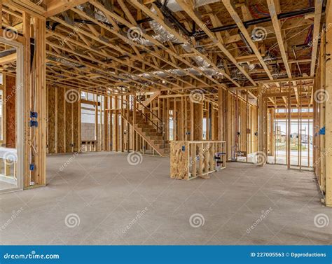 A House Under Construction Showing the Interior Stock Image - Image of open, skill: 227005563