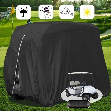 4 Passengers Waterproof Cart Cover PVC Coated Nylon UV Resistant Dust Protector Cover for Golf ...