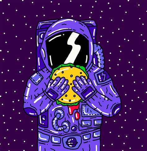 Burger Astronaut GIF by Jamie Tam - Find & Share on GIPHY