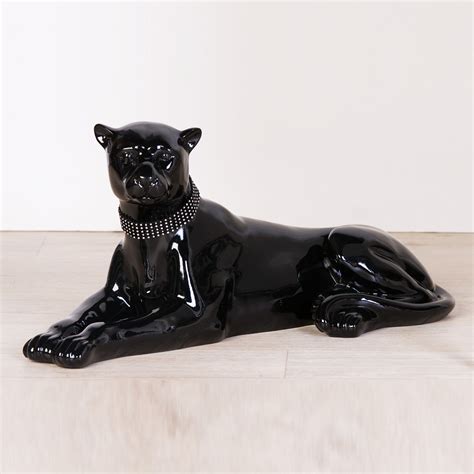 DESIGN FIGURINE PANTHER | black | luxury statue, sculpture, wild cat ...