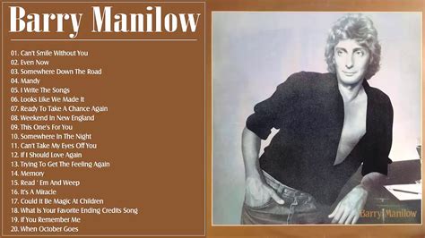 Best Of Barry Manilow - Barry Manilow Greatest Hits Full Album - YouTube