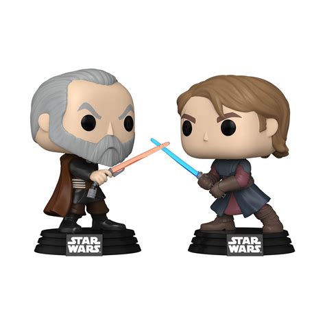 Funko POP! Star Wars: Clone Wars Count Dooku and Anakin Skywalker Vinyl ...