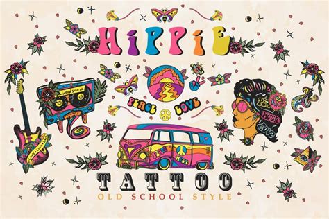 Hippie tattoo | Hippie tattoo, Art tattoo, Hippie art