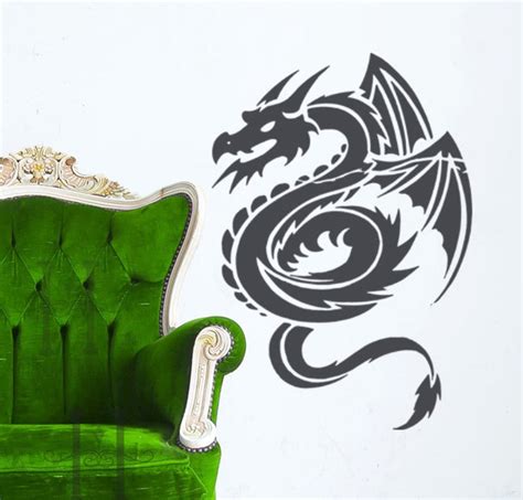 Dragon Vinyl Wall Decal, Dragon Wall Decal, Dragon Decal, Dragon Wall ...