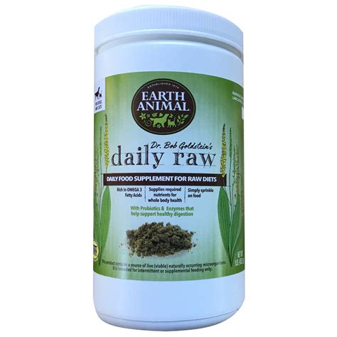 Earth Animal Daily Raw Powder Cat & Dog Food Supplement, 1-lb Bag | NaturalPetWarehouse.com