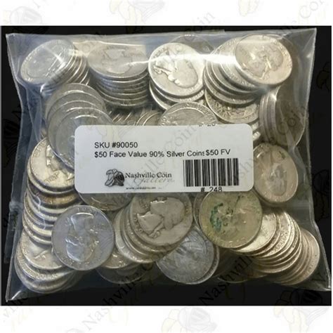 US 90% "Junk" Silver Coins, $50.00 face -- SKU #90050