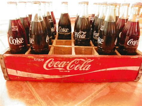 Coke bottles coke wood tray Coca Cola case with 21 original