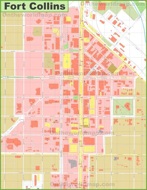 Fort Collins Old Town map