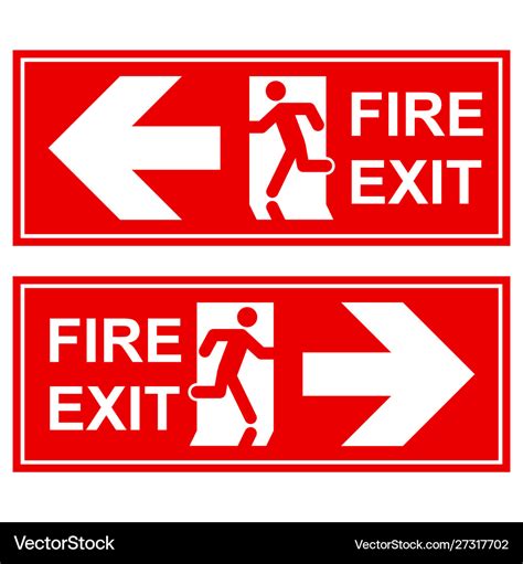 Emergency exit sign man running out fire exit Vector Image