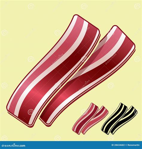 Bacon Strips stock vector. Illustration of greasy, hock - 28634682