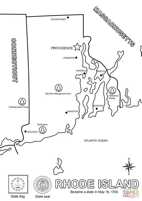 Rhode Island Map coloring page | Free Printable Coloring Pages