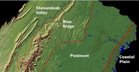 Mountain Ranges In Virginia Map | Time Zones Map