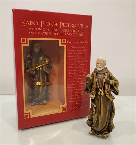 Saint Statues 4" Red Box - Padre Pio Foundation of America