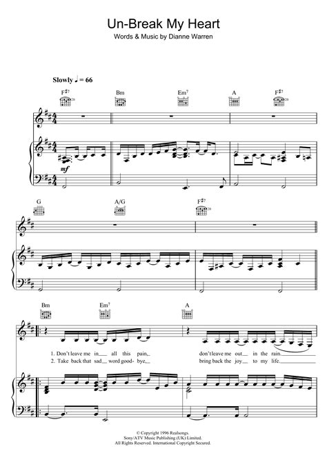 Un-Break My Heart | Sheet Music Direct