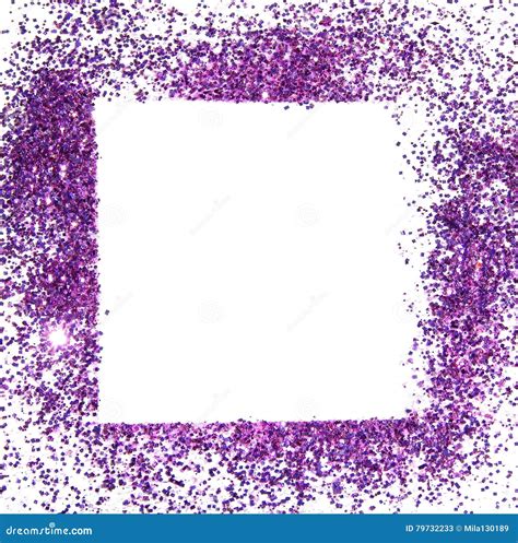 Frame of Purple Glitter Sparkle on White Background, Can Be Used for ...