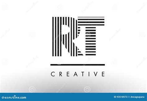 RT R T Black And White Lines Letter Logo Design. Vector Illustration | CartoonDealer.com #93518572