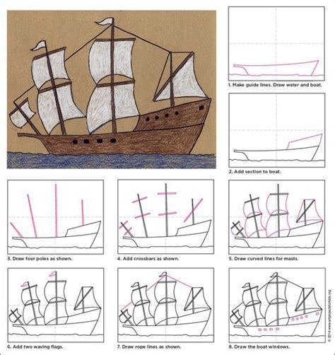 pirate ship drawing step by step - Shanice Adcock