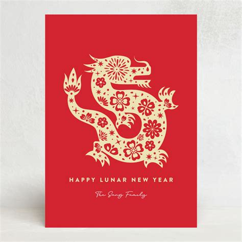 Dragon Lunar Year Lunar New Year Cards by Maria Alou | Minted