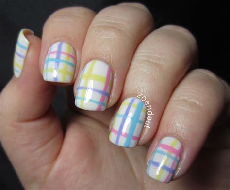 Zoendout Nails: Pastel Plaid