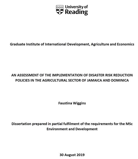 An Assessment of the Implementation of Disaster Risk Reduction Policies ...