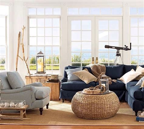 Pottery Barn | Coastal living rooms, Nautical living room, Trendy living rooms