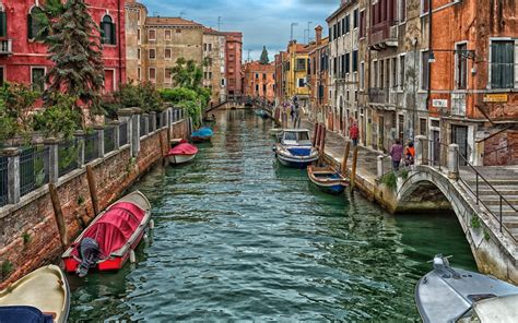 Download Colorful Colors Boat House Canal Italy Man Made Venice HD ...