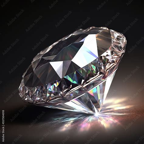 A beautiful Shiny Diamond, reflecting lights in several angles, and ...