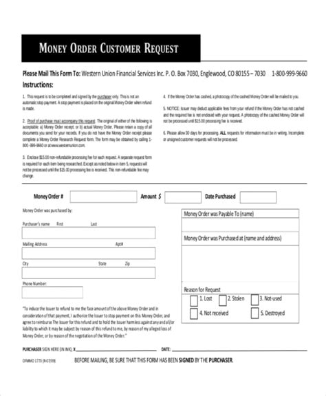 8+ Money Order Forms - Free Samples, Examples Format Download