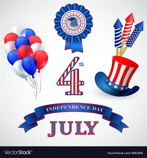 Independence Day holiday symbols Royalty Free Vector Image