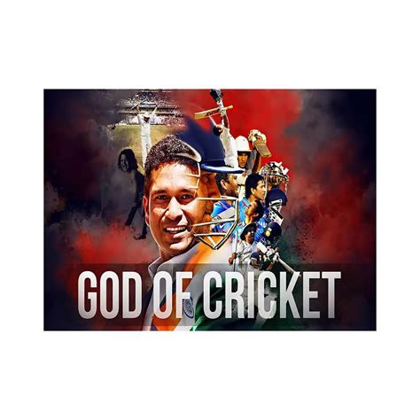 Sachin Tendulkar God of Cricket Wall Poster - WallMantra