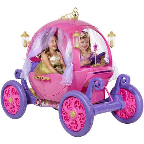 24 Volt Disney Princess Carriage Ride-On for Girls by Dynacraft - Walmart.com | Princess toys ...