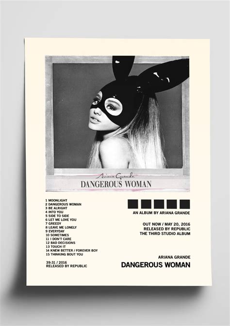 Ariana Grande 'Dangerous Woman' Album Tracklist Poster – The Indie Planet