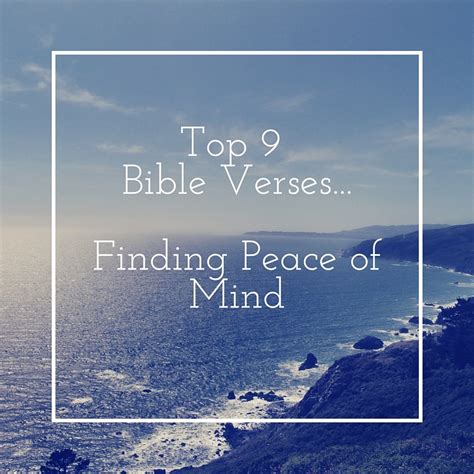 Top 9 Bible Verses-Peace of Mind - Everyday Servant