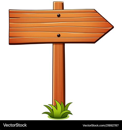 Direction wood sign cartoon Royalty Free Vector Image