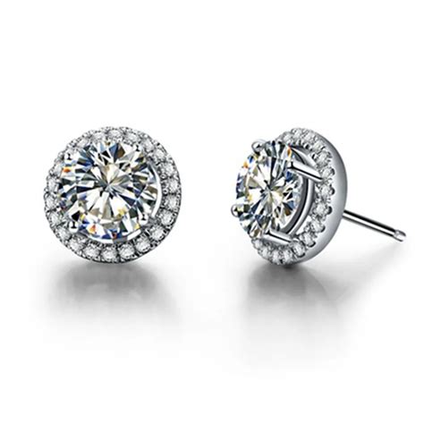 Aliexpress.com : Buy THREEMAN 4Ct Synthetic Diamonds Stud Earrings Women Engagement Sterling ...