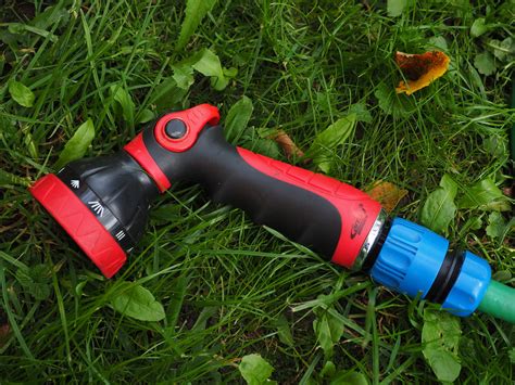 Free Images : grass, lawn, tool, green, red, syringe, shower, garden hose, nozzle, garden ...