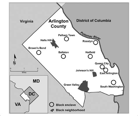 Map of Arlington County showing black enclaves and neighborhoods in... | Download Scientific Diagram