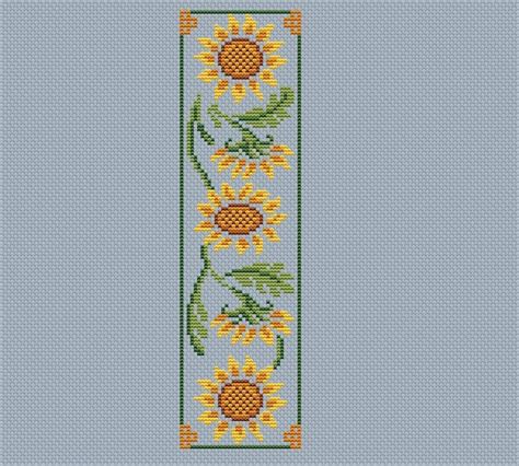 Bookmark Cross Stitch Pattern,sunflowers Flower Bookmark,plastic Canvas Bookmark Pattern ,easy ...