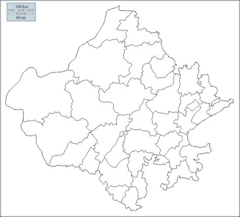 4 Free Printable Blank Map of Rajasthan Template - Outline | World Map With Countries