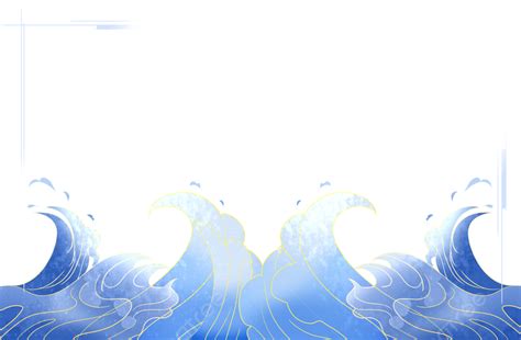 Linear Ocean Wave Border, Linear, Blue, The Sea PNG Transparent Clipart Image and PSD File for ...